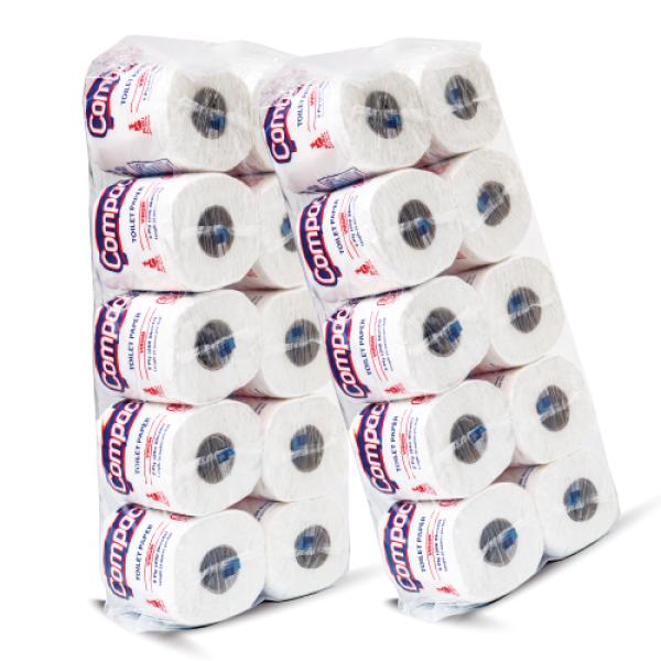 Compact standard toilet paper