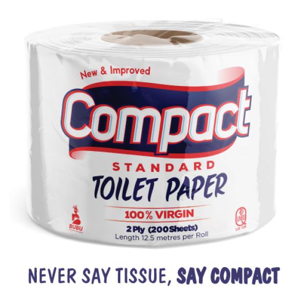 Compact standard toilet paper